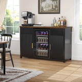 GDLF Large Coffee Bar Cabinet with Fridge Space, Mini Fridge Cabinet with Wine Storage, Buffet Sideboard Table for Home